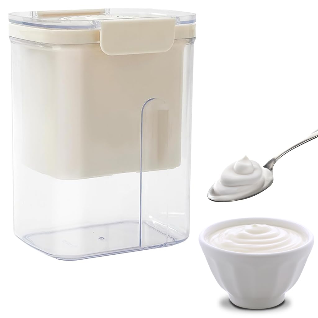 HASTHIP Yogurt Strainer 34 Oz Greek Yogurt Strainer with Lid Fine Mesh Yogurt Filter with Date Tracker Spring-Loaded Yogurt Press BPA Free Reusable Yogurt Strainer HASTHIP Yogurt Strainer 34 Oz Greek Yogurt Strainer with Lid Fine Mesh Yogurt Filter with Date Tracker Spring-Loaded Yogurt Press BPA Free Reusable Yogurt Strainer